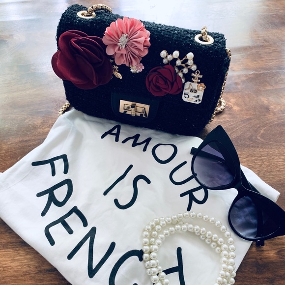 ✨LAST ONE✨Paris gorgeous Coco Rose embellished bag - Picture 2 of 8